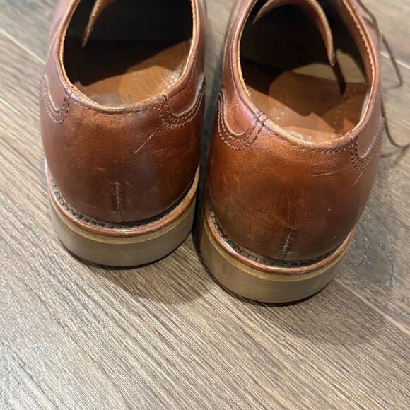 Vintage Lands End Direct Merchants Leather Oxfords Men\'s 8 M Cap Toe Brown main image 7